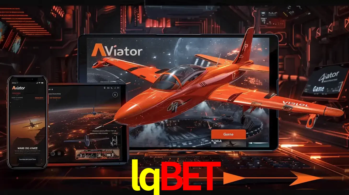 Apresentação tecnológica do jogo Aviator com um avião saindo da tela de um tablet, demonstrando a experiência imersiva em múltiplos dispositivos no lqbet.