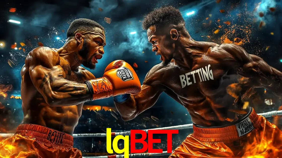 Dois boxeadores em uma luta intensa e explosiva, representando a adrenalina e as oportunidades de apostas em esportes de combate disponíveis na plataforma lqbet.