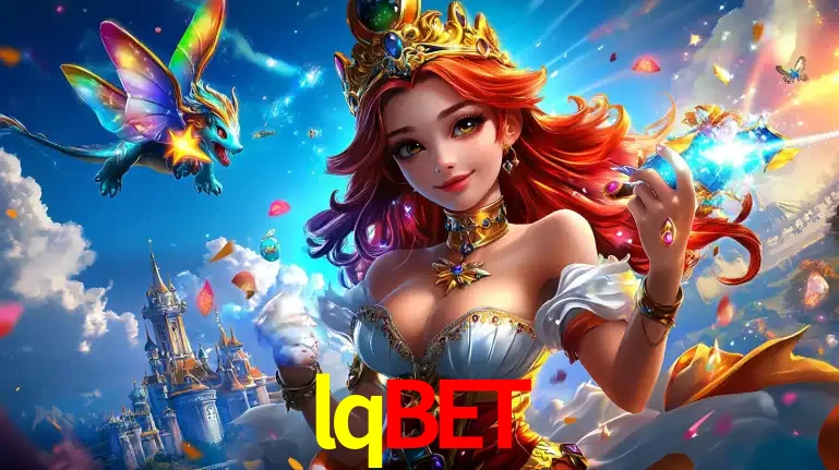 A princesa de um reino de fantasia mágico, com seu pequeno dragão, apresentando um mundo de prêmios encantados nos jogos de caça-níqueis do cassino lqbet.